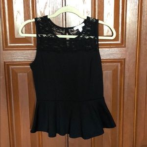 Black peplum top